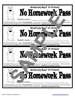 monster homework pass